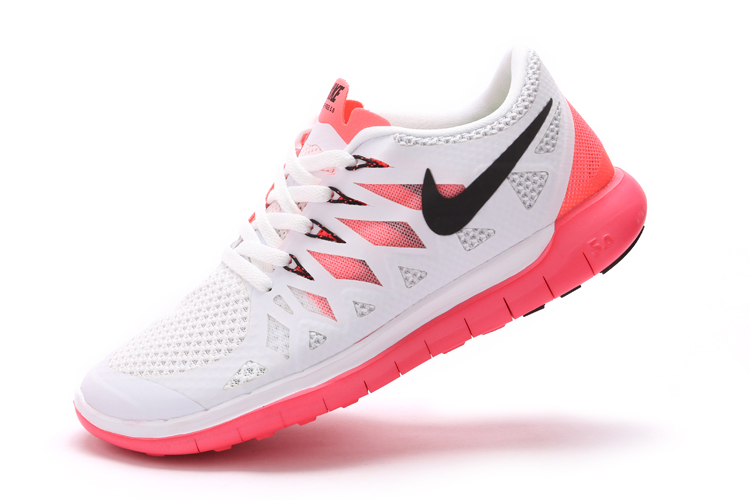 Nouveau Nike Free 5.0 femmes plus de blanc noir rose (2)